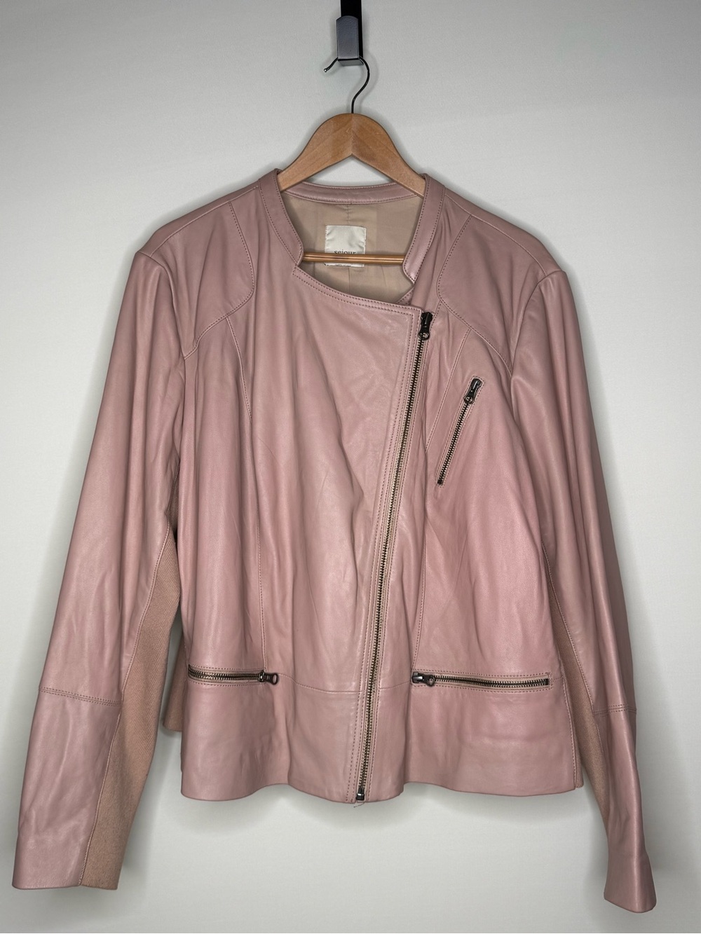 Sejour Leather Moto Jacket | Nordstrom Plus Size 18W Like New